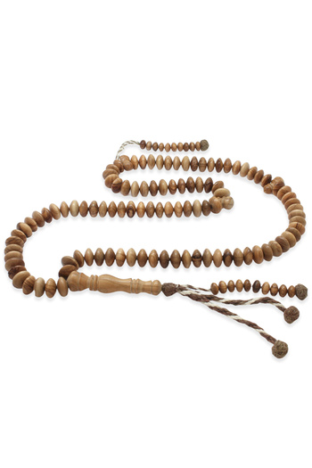 Tesbihane Systematic Wheel Cut Brown 99 Grain Olive Tree Zikir Prayer Beads