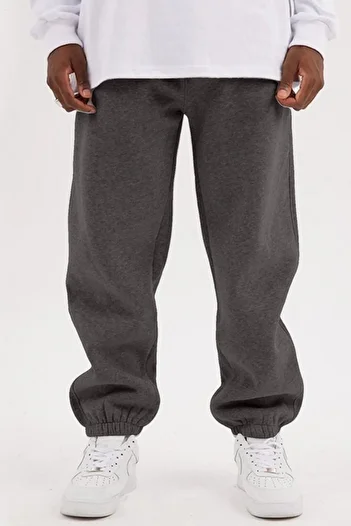BSBSPOR Black Gray Smoked Men's Women's Loose Fit Sweatpants with Elastic Legs
