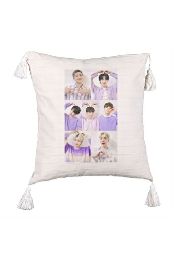 BEKZ BTS Army 9 Fringed Pillowcase, 45×45 cm, With zipper