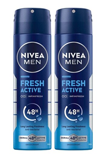 NIVEA Pack Of 2 Fresh Active Deodorant Spray 150ml
