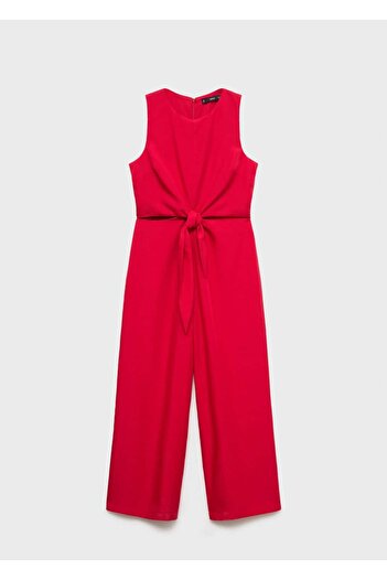 MANGO Woman Lyocell cut out bağ detaylı tulum