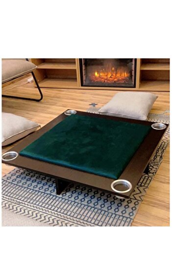Rally Playing Table for Baloot and Jackaroo with Wooden Base and Cup Holder
