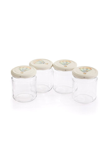 MATMEL 4-Pack 210 Cc Transparent Jar with Lid 1 Piece