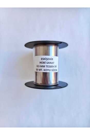 Eskişehir hobi sanat 0,5 mm 50 μέτρα κορδόνι χάντρες προσευχής Dark Mink Color