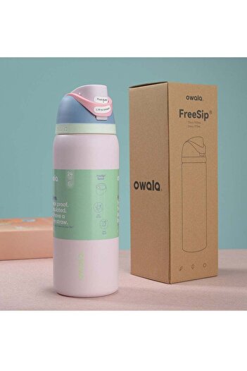 owala FreeSip Insulated Stainless Steel Water Bottle with Straw for Sports and Travel, BPA-Free, 32-