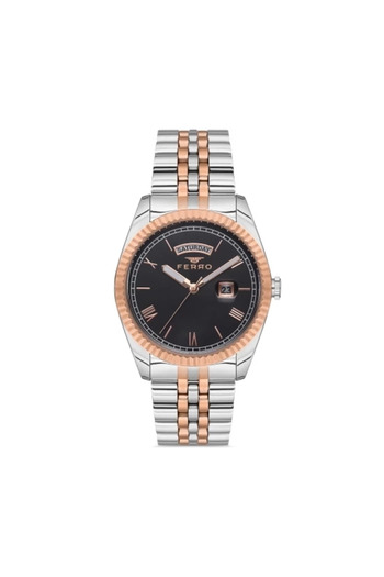 Tesbihane Ferro Steel-Silicone Can Replace Double Cord Men's Wrist Watch Th-F11130Da-E