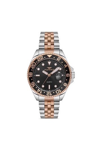 Tesbihane Ferro Steel-Silicone Can Replace Double Cord Men's Wrist Watch Th-Fm31927Da-E2