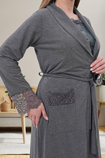 Mecit Pijama Mecit 6003 Smoked Maternity Pajama Set