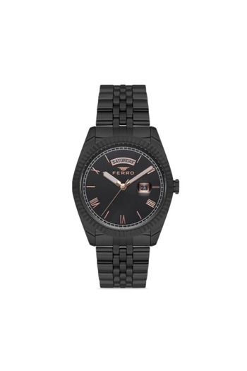 Tesbihane Ferro Steel-Silicone Can Replace Double Cord Men's Wrist Watch Th-F11130Da-G