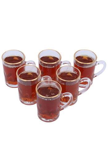 Alsaif Gallery Saif Gallery Glass Tea Cup Set, 6 Pieces - Clear