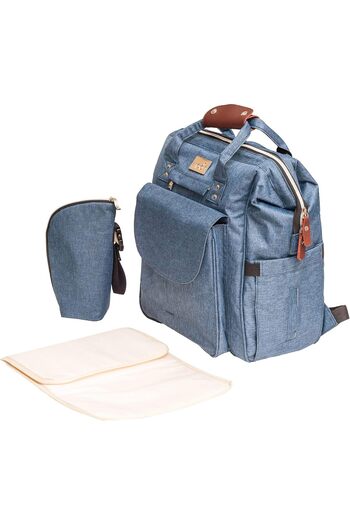 THE MOON Denise Diaper Backpack, Waterproof, Multiple Pockets, Changing Mattress, Stroller Str
