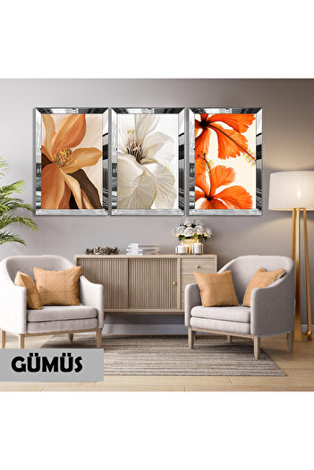 Harikabirev Amazing | Soft Orange White Flower Combination | Plexiglass Framed Mdf Plksmdf