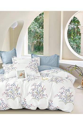 CHIRASO CHIRASO Linen, SUMMER Satin Cotton Fabric, Fitted Sheet 220x240 and Elastic 180x200, 4 Pillowcases