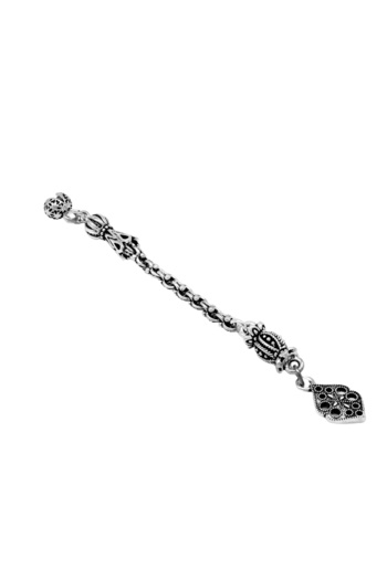 Tesbihane Hexagonal Anatolian Motif Themed Albanian Chain Single Hammered Tarnish-Free Metal Tassel