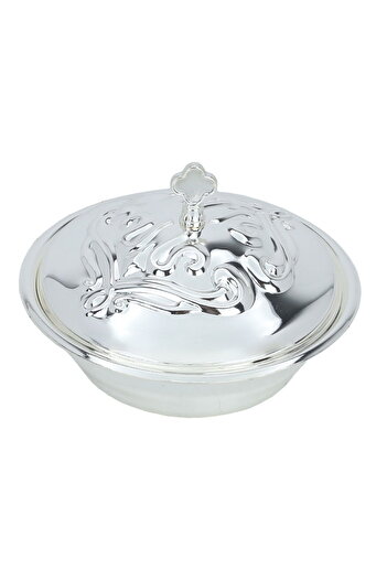 Alsaif Gallery Tamria Steel Alsaif Gallery, 13 cm, Round, Cover - Silver