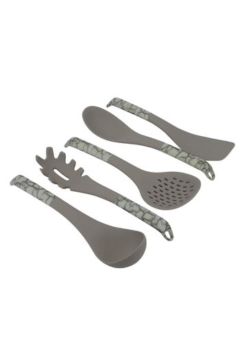 Alsaif Gallery Saif Gallery Silicone Cooking Spoon Set, 6 Pieces - Grey