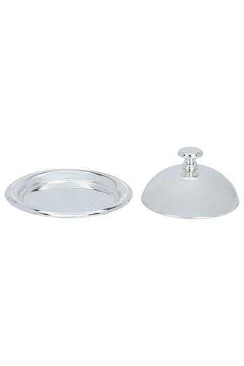 Alsaif Gallery Steel Tamriyah by Alsaif Gallery, 11 cm, Circular, Engraved, with Lid - Silver