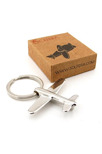 Solfera Airplane Airman Stewardess Pilot Minimalit Design Metal Keychain Kc330
