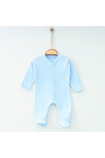 Nayinom Plain Unisex Baby Rompers with Baklava Pattern