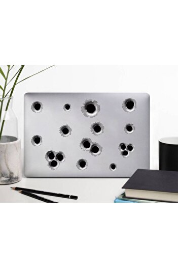 hediyenebak Bullet Hole Look Vehicle, Car, Auto, Laptop, Bathroom, Toilet Seat, Glass Sticker 15X20 cm