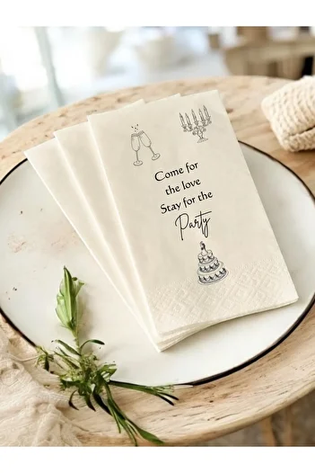 Puppetzzz Come for the Love Stay for the Party Promise Engagement Wedding Party Napkin 50 Pieces