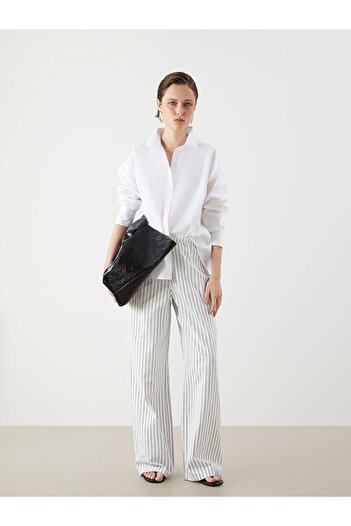 LC Waikiki New Season Wideleg Striped Women's Jean Trousers - S5Os11Z8