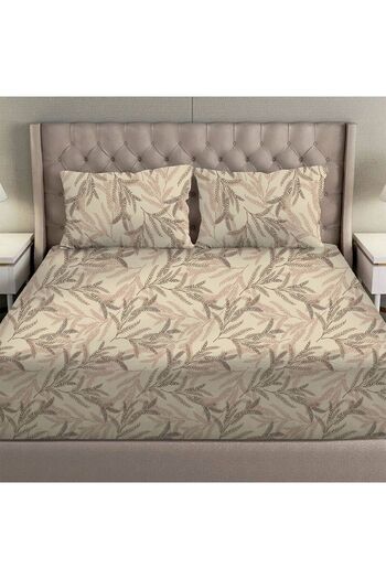 Danube Home Albany Single Bed Fitted Sheet Set 120X200+30 Cm/50X75+15 Cm Leaf Linen | 80 Cotton; 20 Lyocell