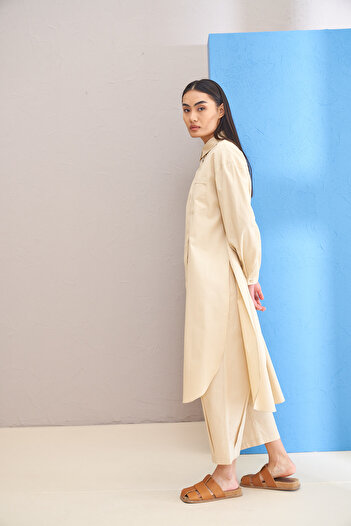 Kuaybe Gider Kai̇ Beige Tunic 5138