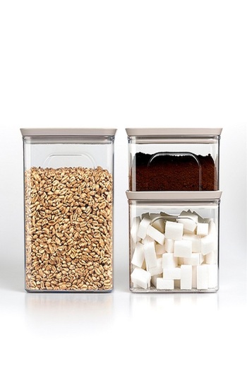 Stefanplast 3-Piece Tosca Rectangular Plastic Jar Set