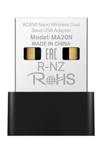Mercusys USB Wireless Adapter MERCUSYS MA20N, Dual Band 200 + 433 Mbps (Black)