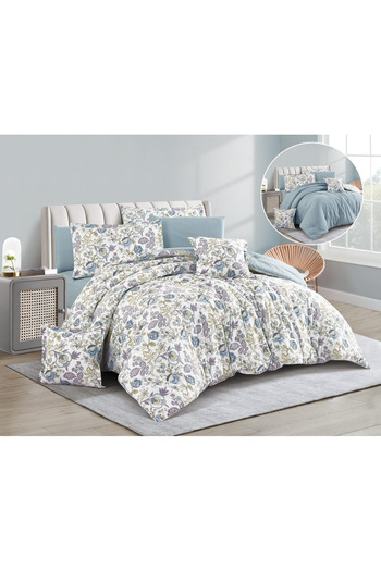 Levore Livori 8-piece comforter set, 100% cotton, soft, double-sided, heavy filling