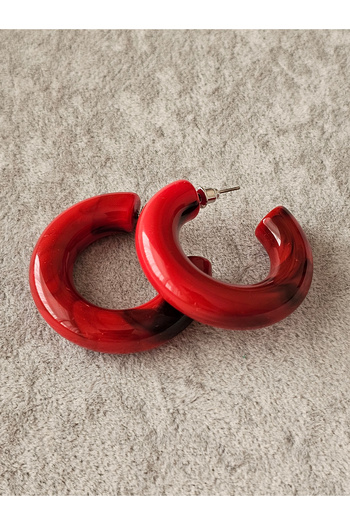 SiestaAccessories Marble Pattern Acrylic Hoop Earrings