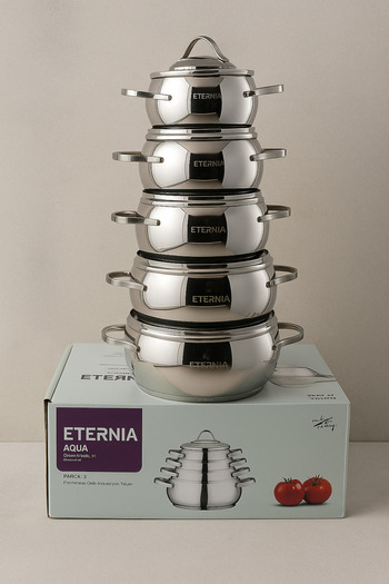 ETERNA Eternia Aqua Series 10 Piece 304 Quality Stainless Steel Cookware Set – 16-18-20-22-24 cm