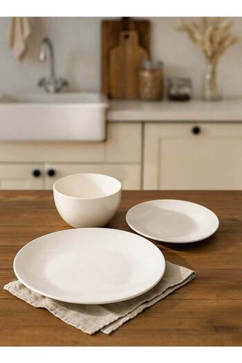 cera 18-Piece Porcelain Dinner Set White
