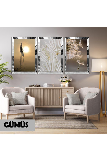 Harikabirev Amazing | Cratie Dry Palm Leaf Combination | Plexiglass Framed Mdf Plksmdf