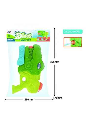 Flippy Water Toy for Kids, Tank, For Pool/Beach, Flippy, 6 years+, Tyrannosaurus, 3 Nozzles, Green, 660ML