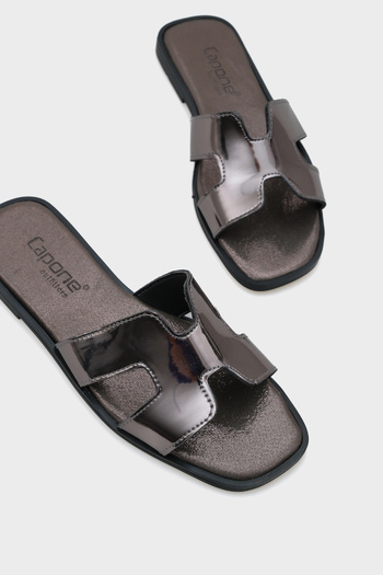Capone Outfitters Capone Aynalı Halsey Platin Kadın Terlik