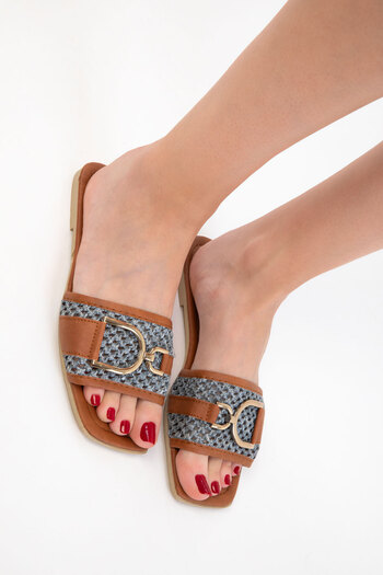 SOHO Tan-Grey Women's Slippers 20716