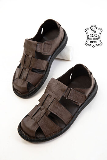SOHO Brown Genuine Leather Men's Sandals 20714