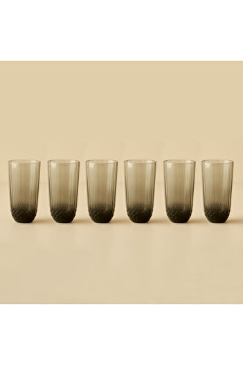 Bella Maison Colore Cutout Soft Drink Glass 6 Pcs Anthracite (345 Cc)