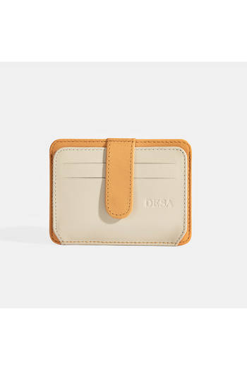 Desa Women's Orange Leather Card Holder