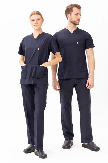 Kardelen İş Elbiseleri Santolina V-Neck Uniform - Comfortable and Durable Scrubs for Doctors, Nurses, Healthcare Workers