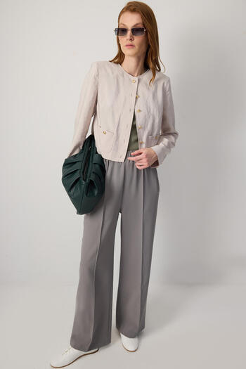 Touché Privé Crepe Trousers - Ribbed Design