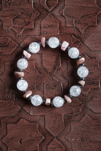 Saff Doğal Taş Certified Natural Hematite, Rhodochrosite and Nephrite Bracelet – Saff Natural Stone