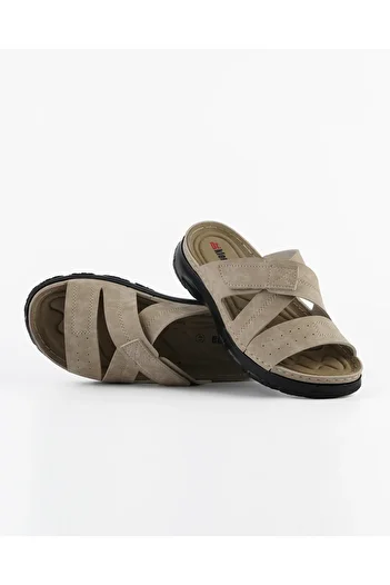 DR KLOMPA Men's Slippers - Beige - Comfort Supported Structure, Stylish Design, Soft Sole, Suitable for Daily Use