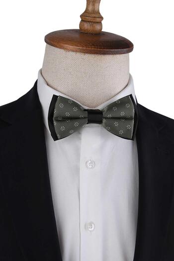 La Pescara Green Flower Pattern Bow Tie P1978
