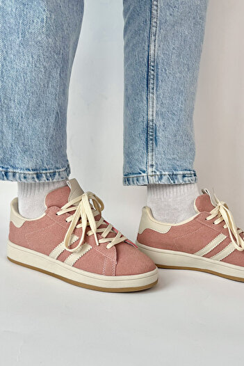 Cappmoda Ayk-1019 Powder Suede Striped Equivalent Sneaker