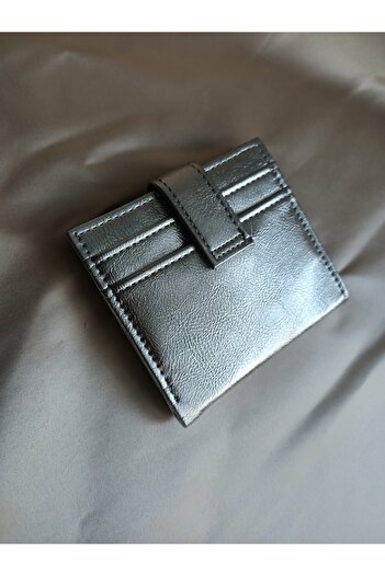 Gül Karatekin Women's Matalik Silver Snap Closure Glitter Card Holder (Sim Dumping)