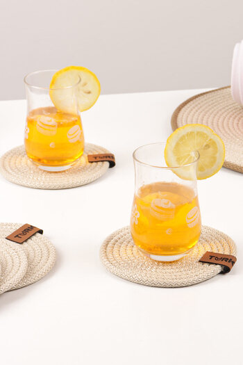 Pikas Decorative Snail Jute Woven Coaster, 6-Piece Coaster
