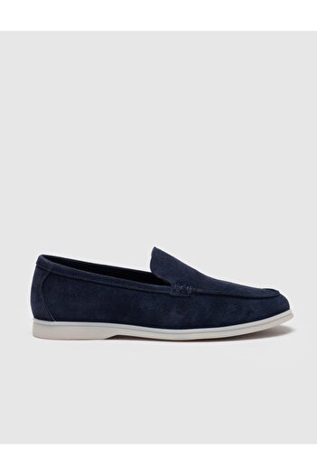Cabani Men's Daily Navy Blue Suede Genuine Leather Shoes